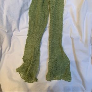 Anthropologie lime green knitted scarf